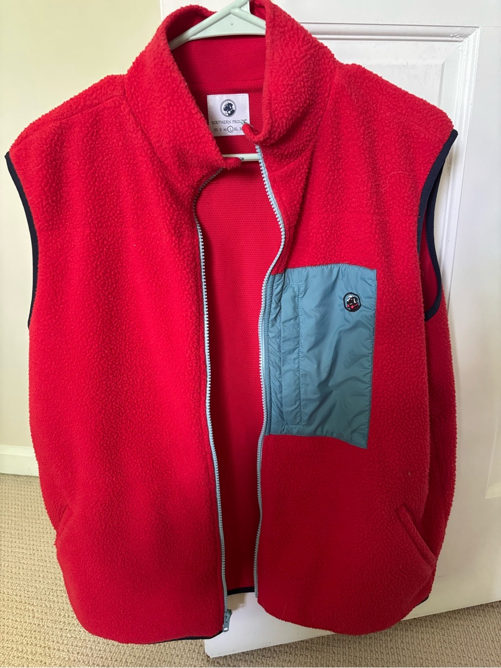 Southern Proper Red Fleece Vest Large